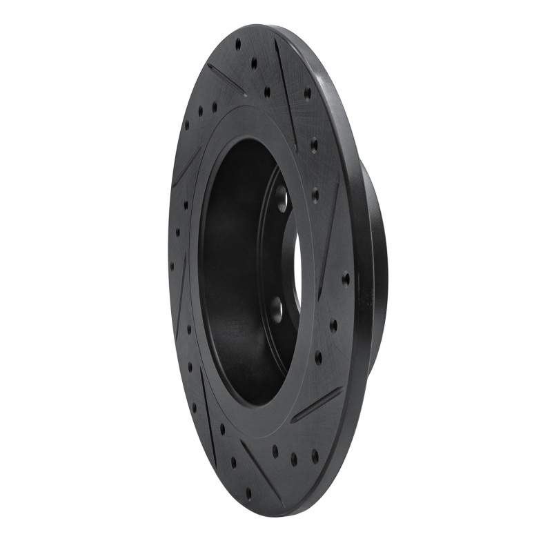 Mini Cooper Paceman Brake Rotor (1) - Rear Left - R1 Concepts - Drilled & Slotted - Black - `11-`16